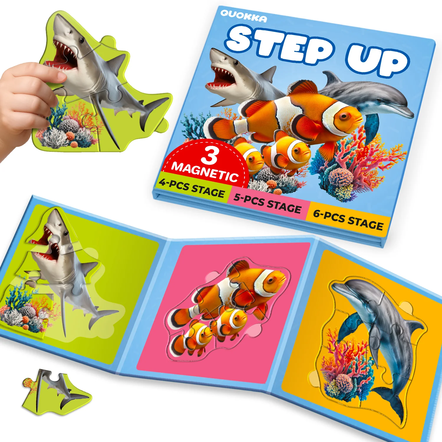 Step Up Magnetic Puzzles for Toddlers - Ocean Animals