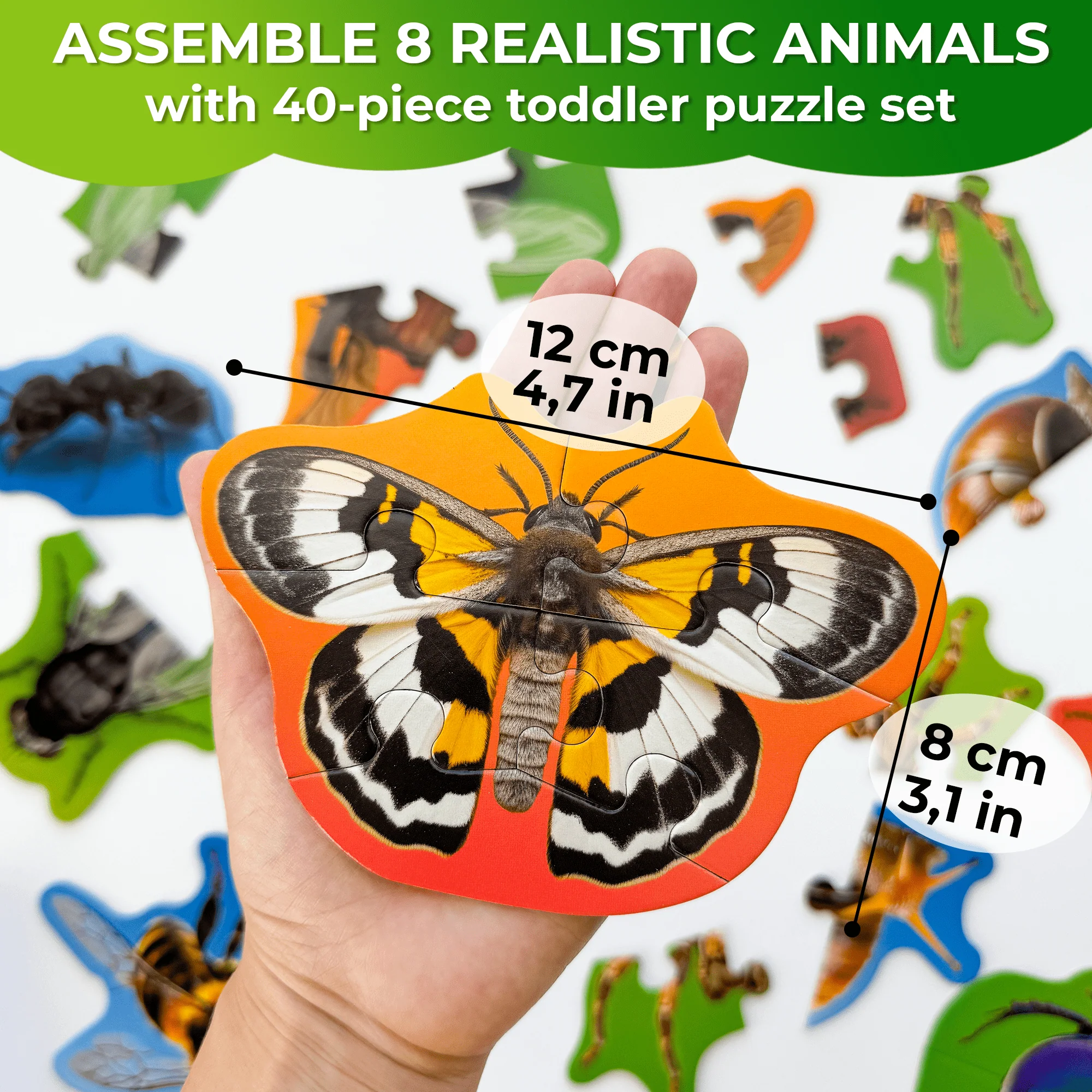 40 Piece Step Up Puzzles for Toddlers | Bugs - Image 3