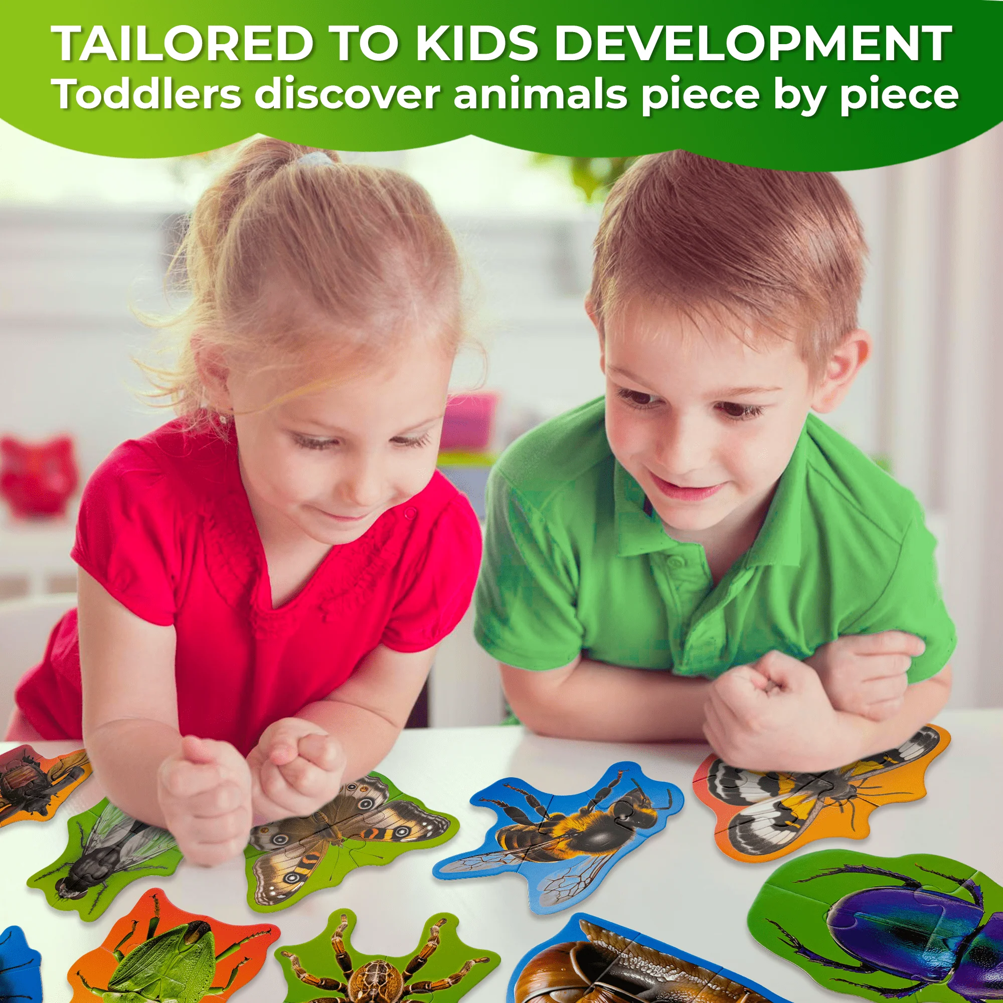 40 Piece Step Up Puzzles for Toddlers | Bugs - Image 4