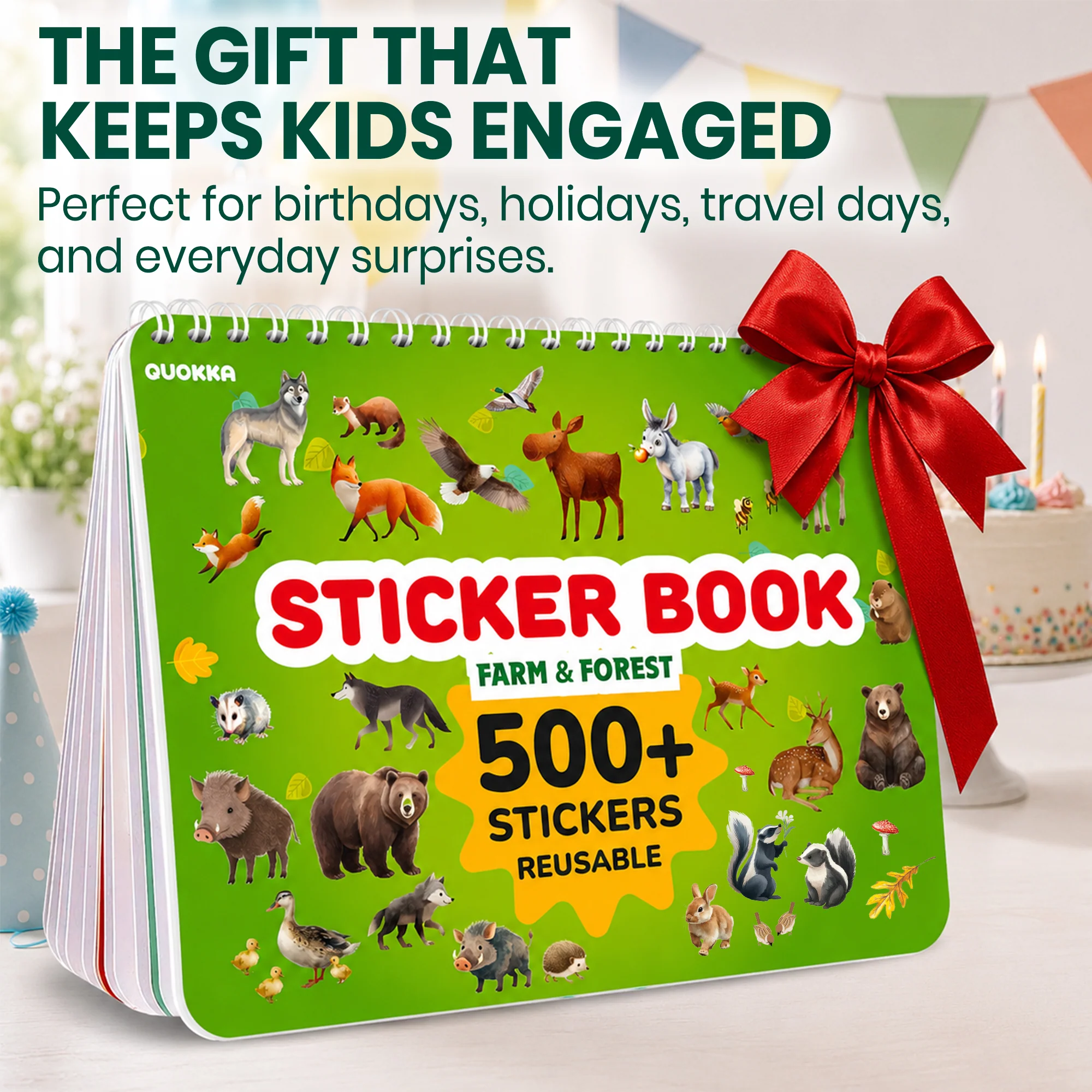 Sticker Book for Kids Farm & Forest - Draw & Stick Creative Workbook - Image 5