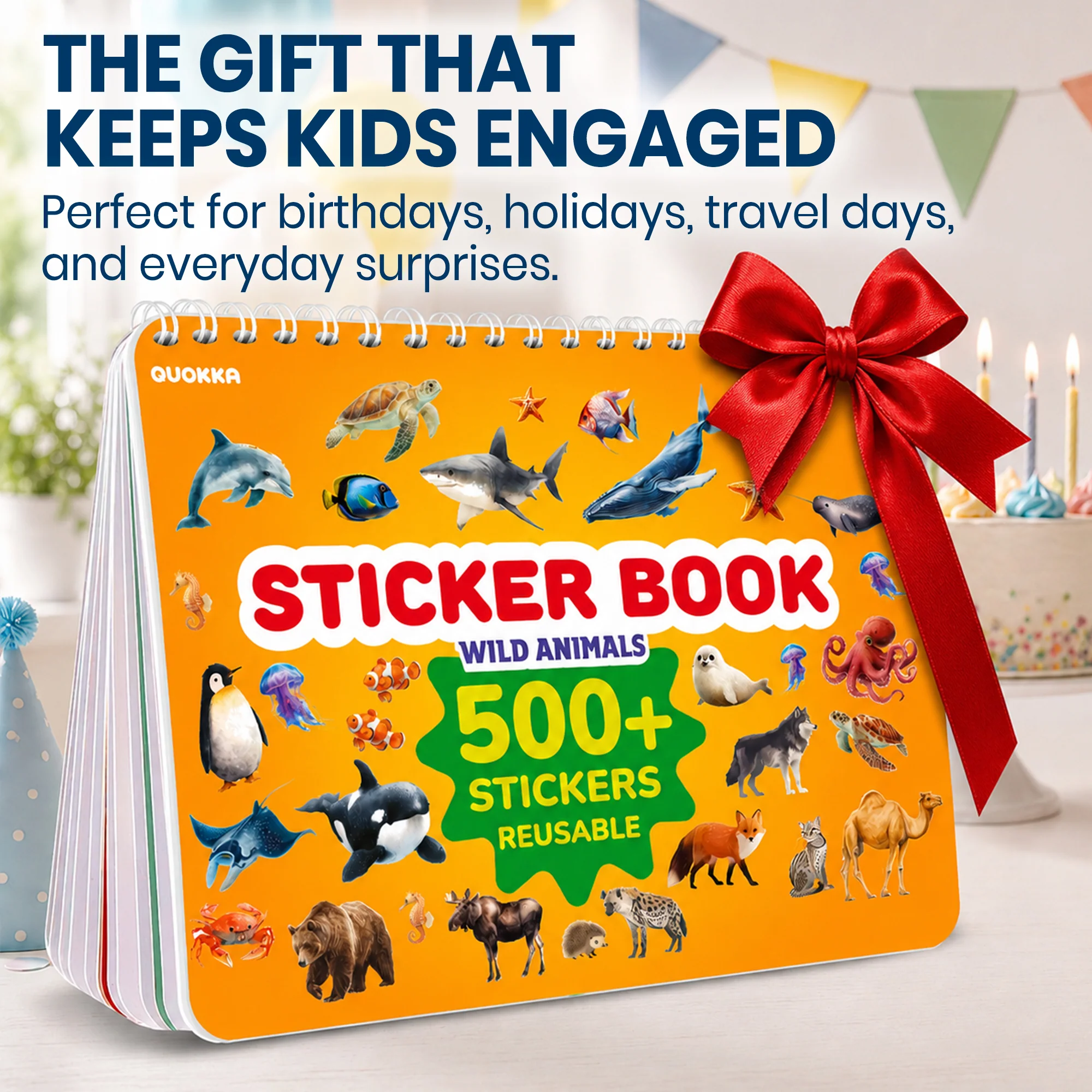 Sticker Book for Kids Realistic Animals - Draw & Stick Creative Workbook - Image 5