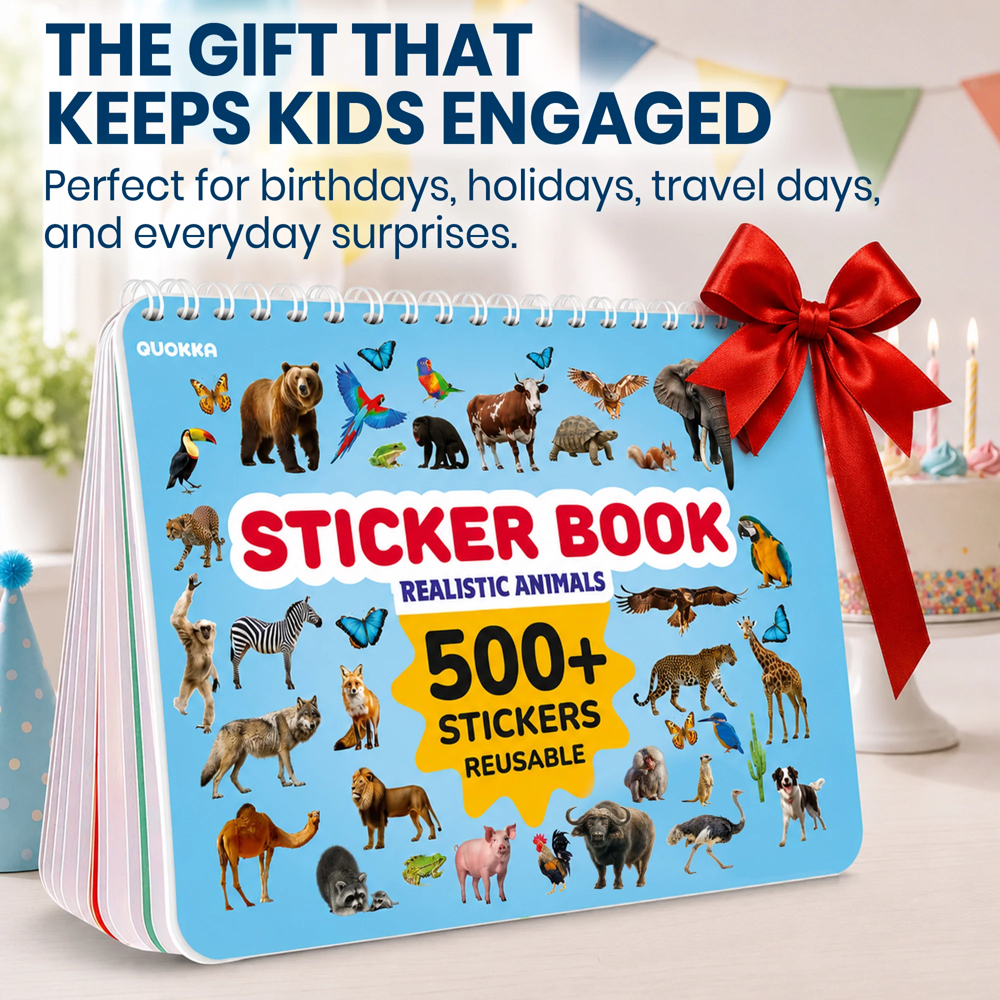Sticker Book for Kids Wild Animals - Draw & Stick Creative Workbook - Image 5