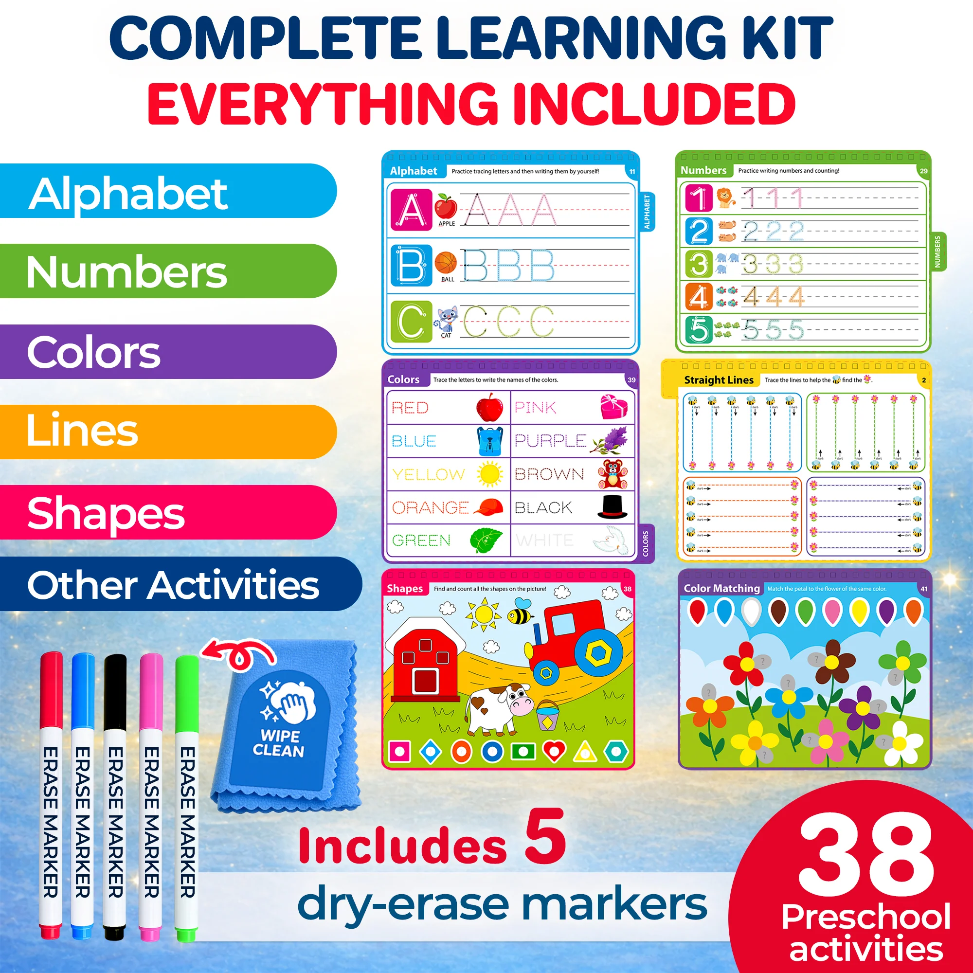 Tracing Books for Kids - Reusable Dry Erase Activity - Image 2
