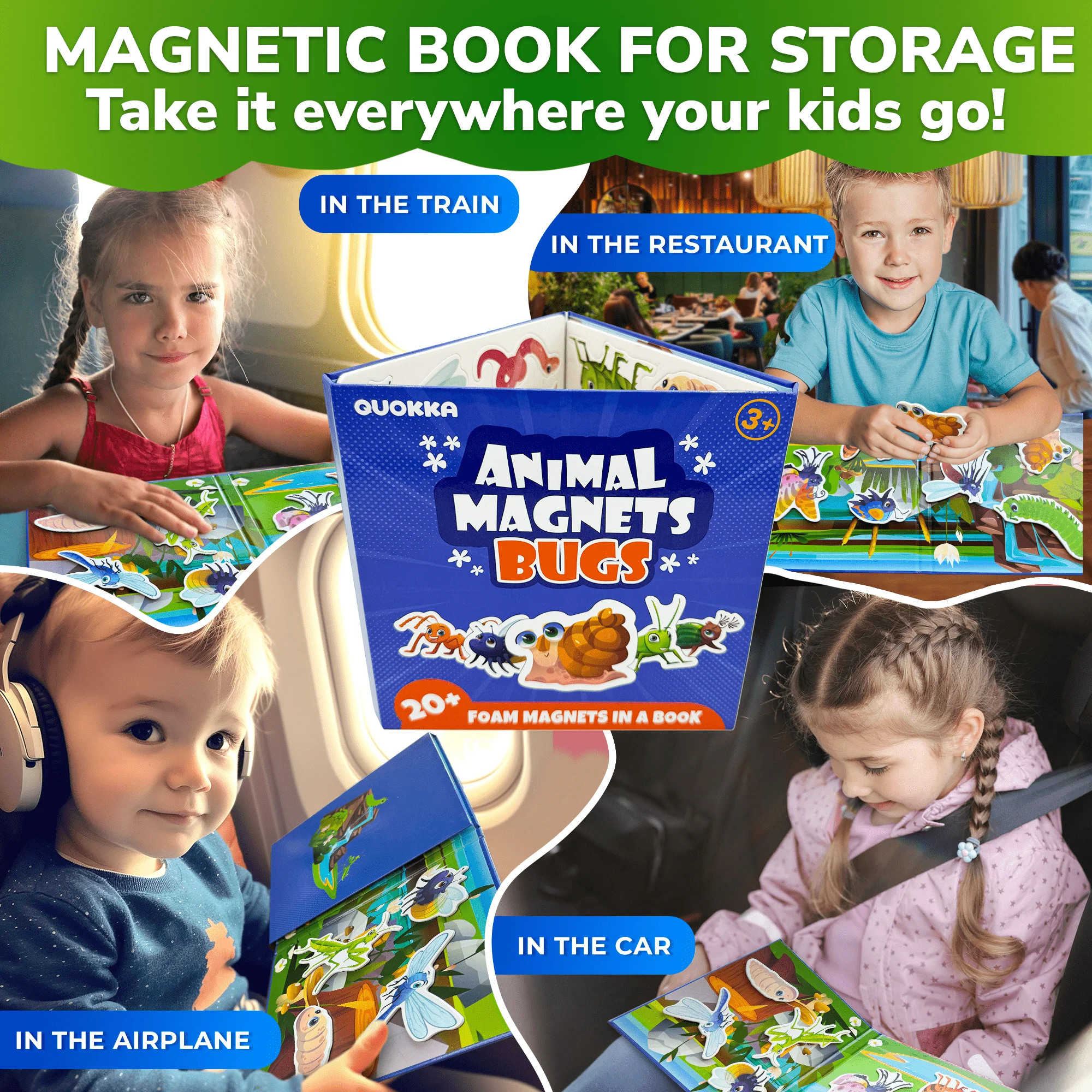 Travel Magnetic Book 20+Pcs for Kids | Bugs - Image 6