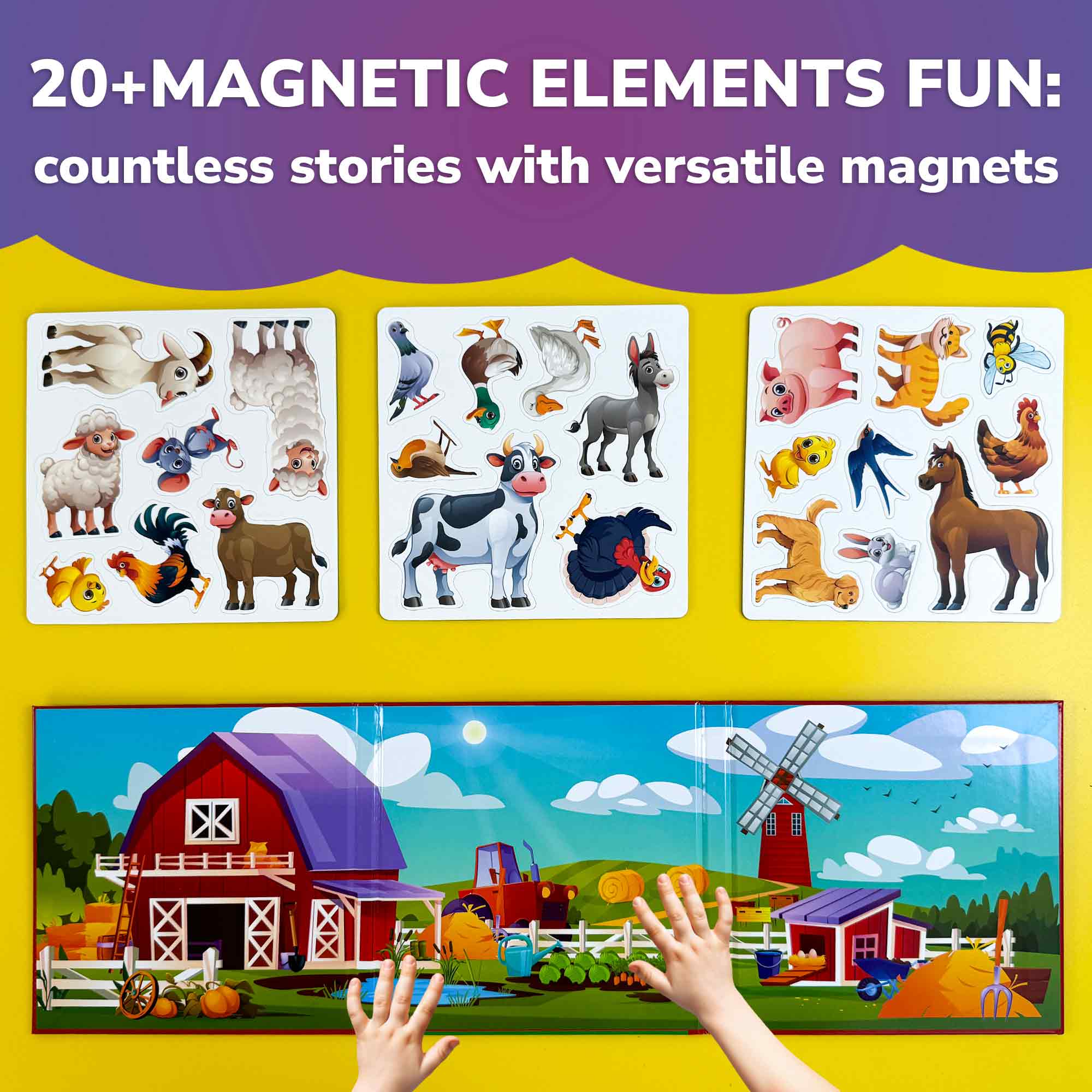 Travel Magnetic Book 20+Pcs for Kids | Farm - Image 2