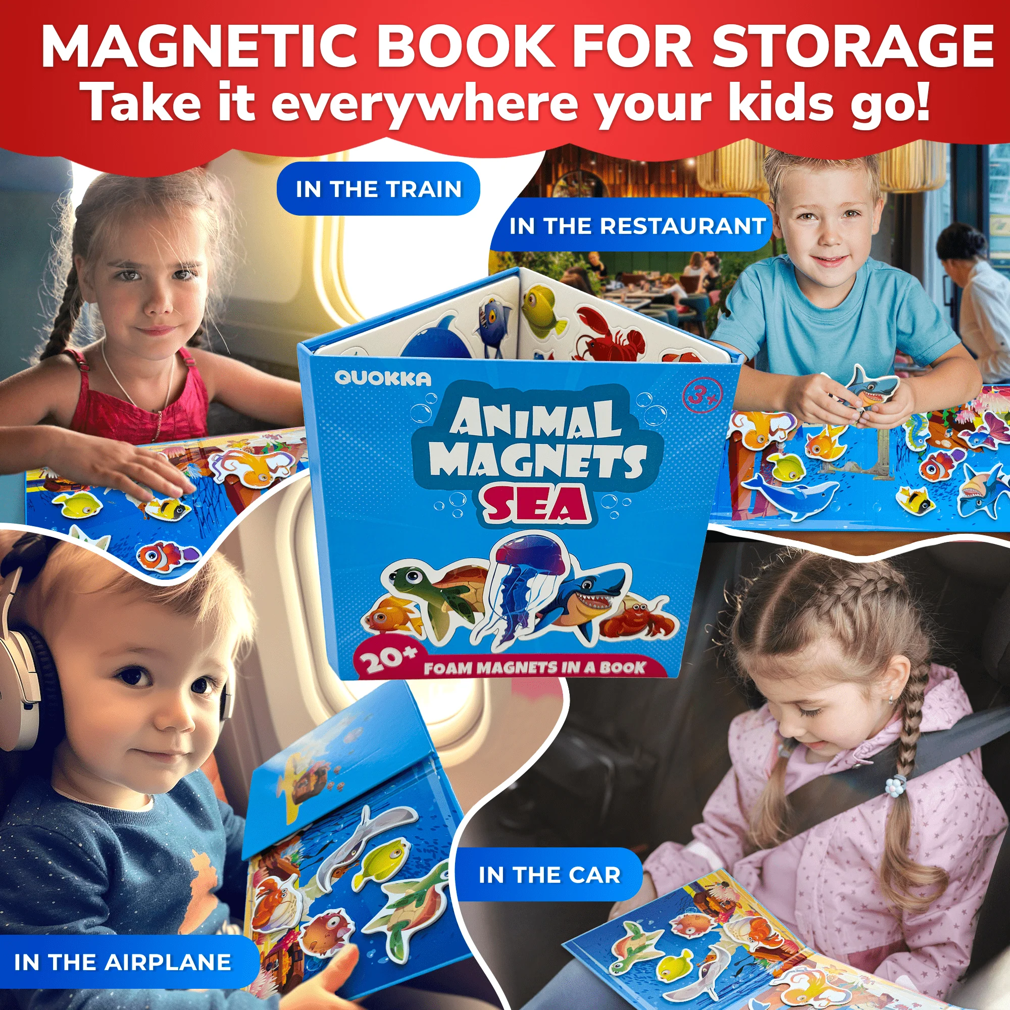 Travel Magnetic Book 20+Pcs for Kids | Sea - Image 6