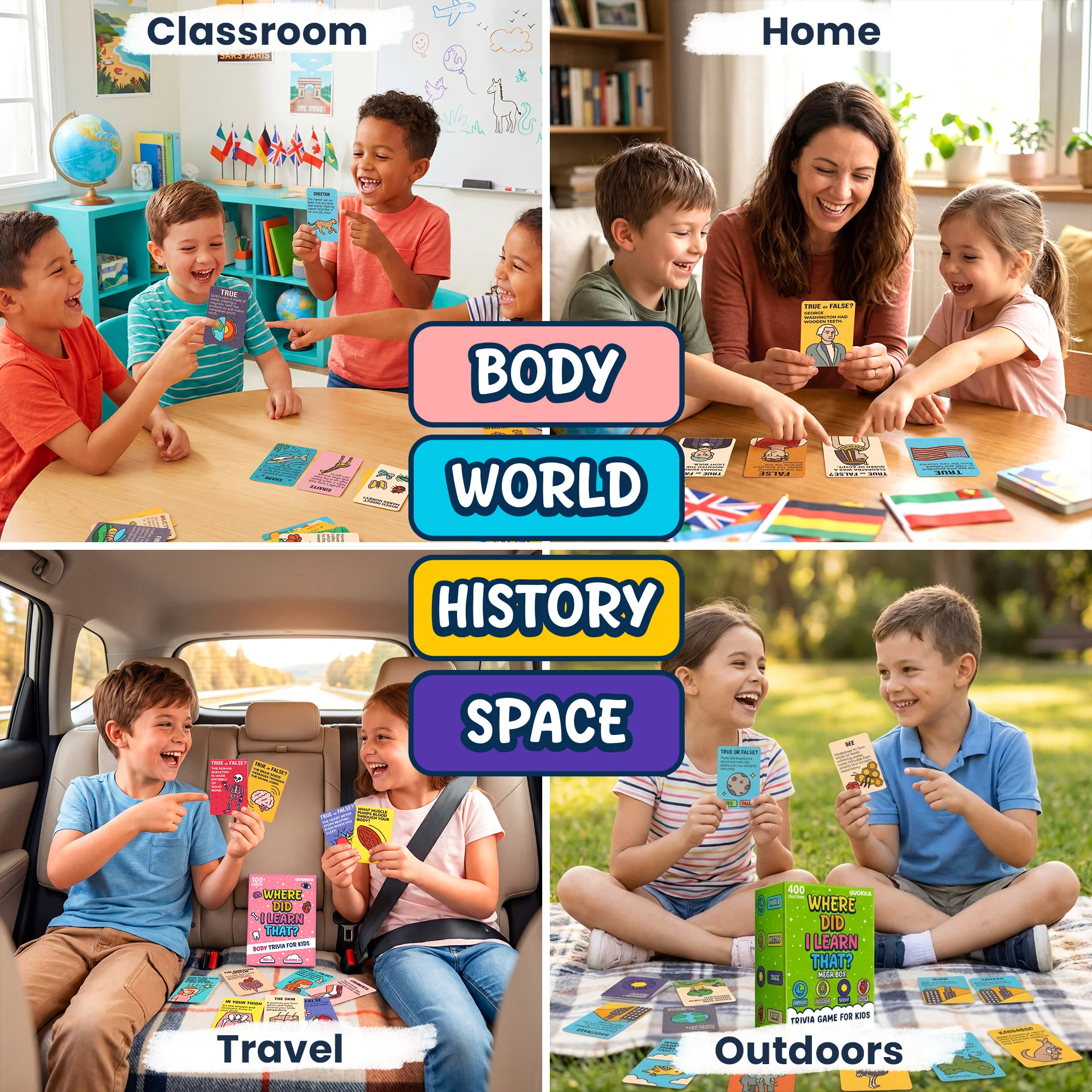 Trivia Card Game for Kids – World, Space, History & Human Body - Image 3