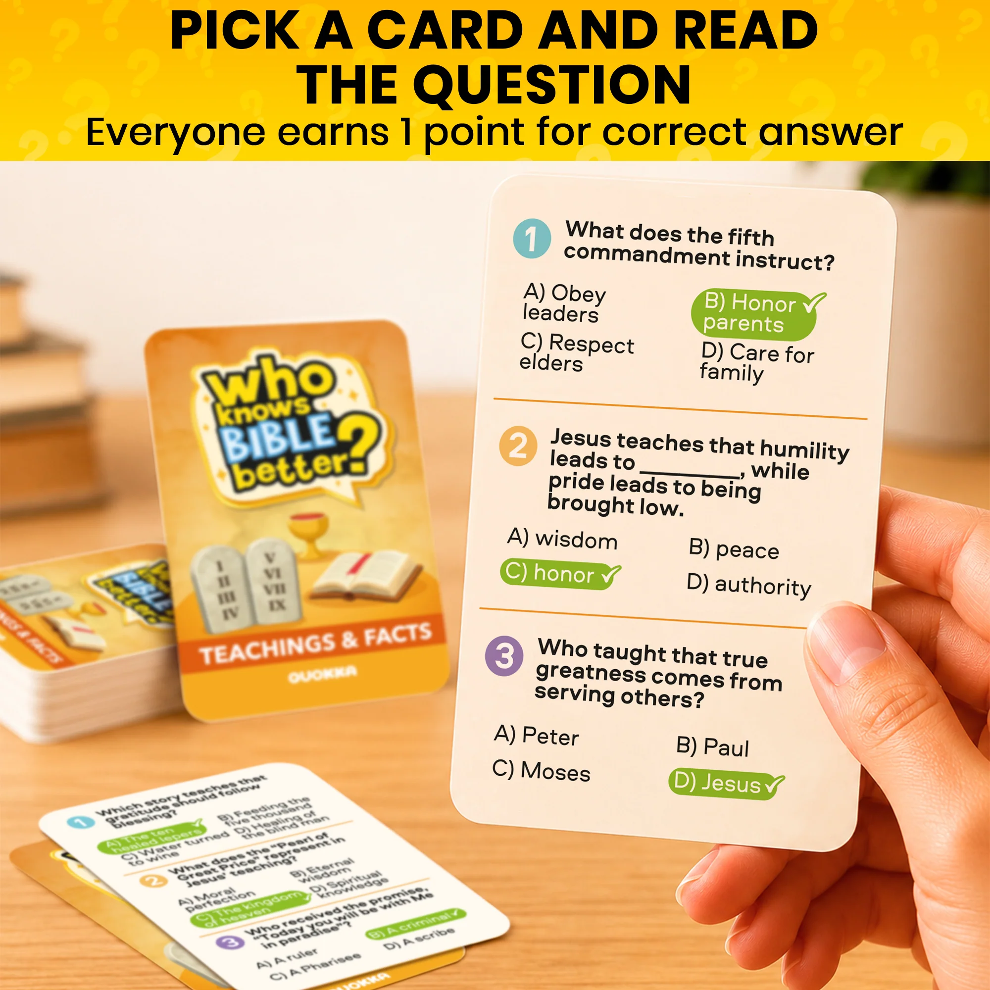 Trivia Card Game - Who Knows Bible Better? Teachings and Facts - Image 3