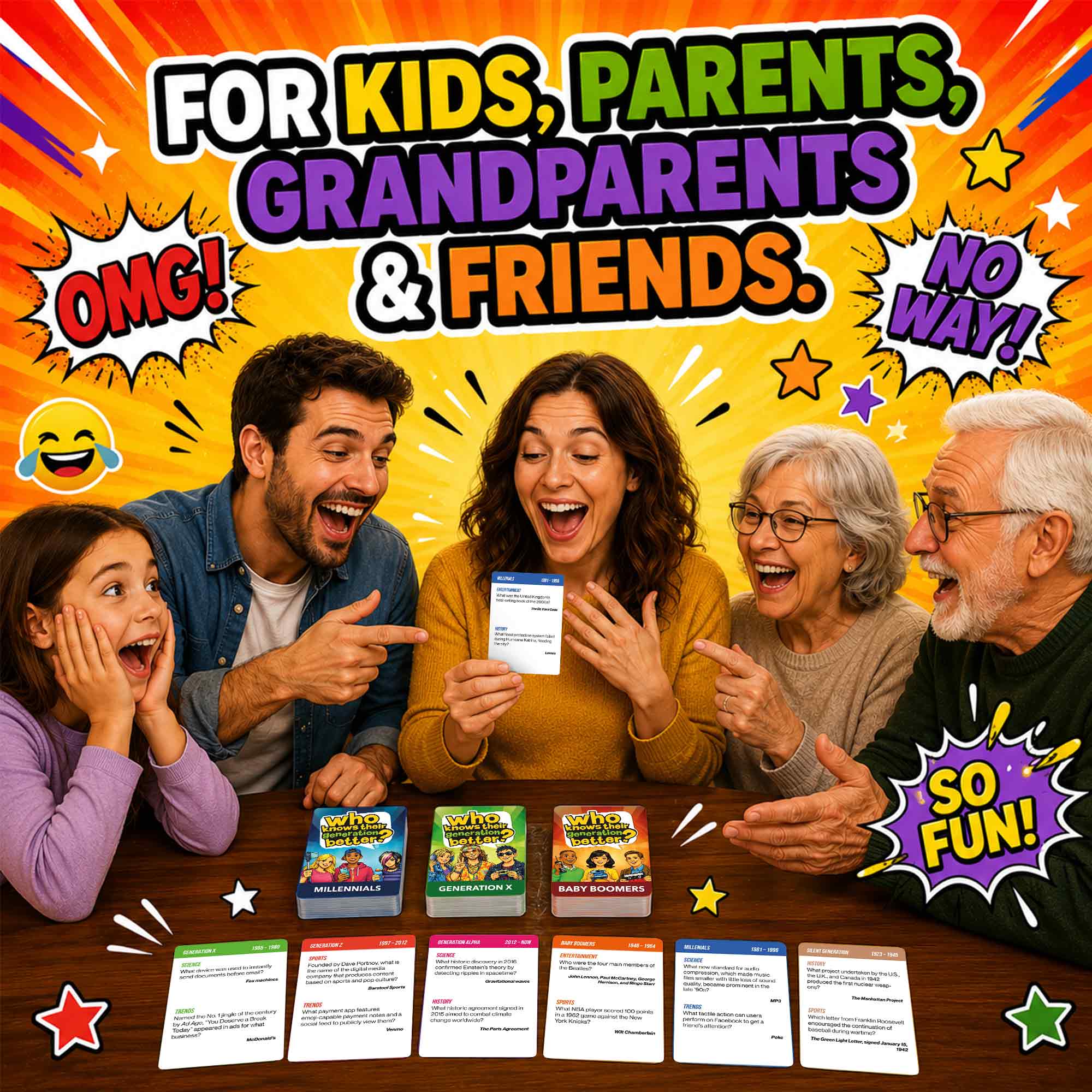 Trivia Card Game Who Knows Generations Better? for Family - Image 5
