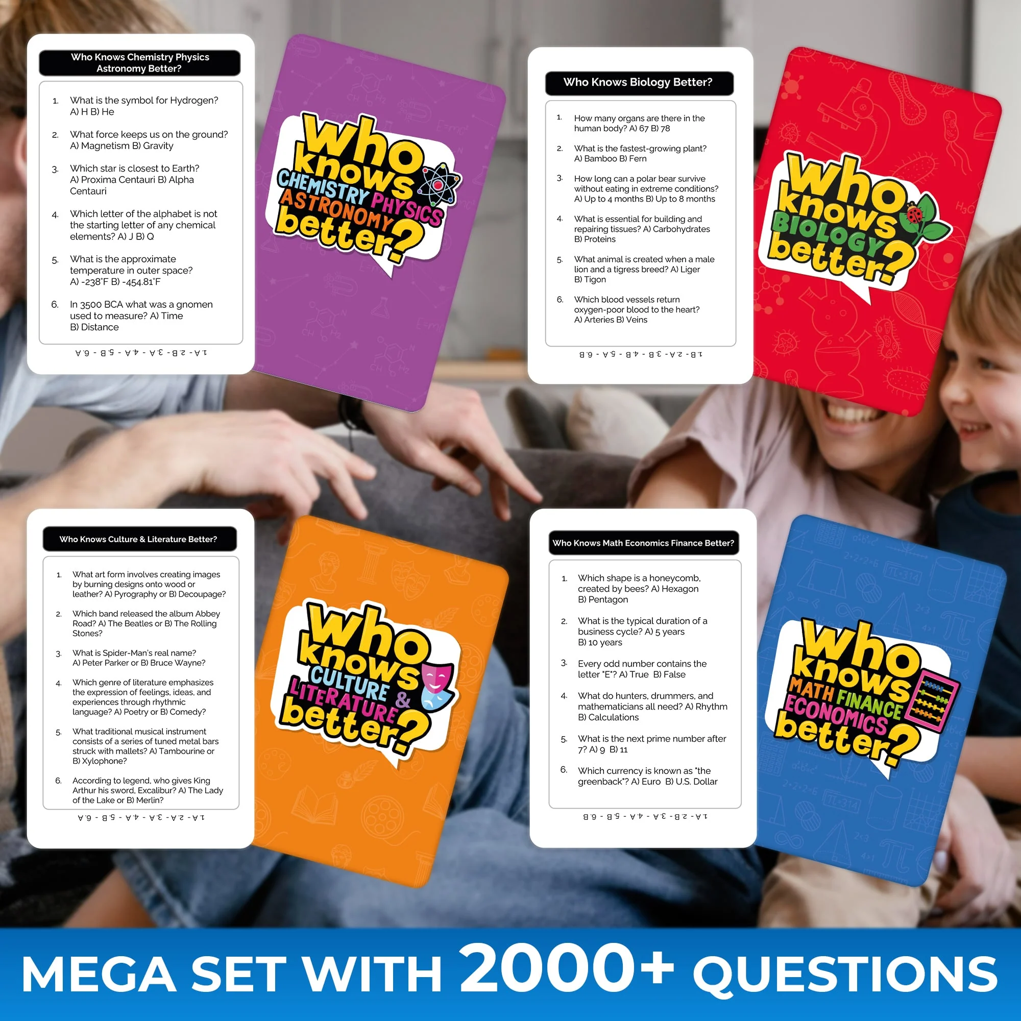 Trivia Card Game Who Knows it Better? 4 Set - Image 3