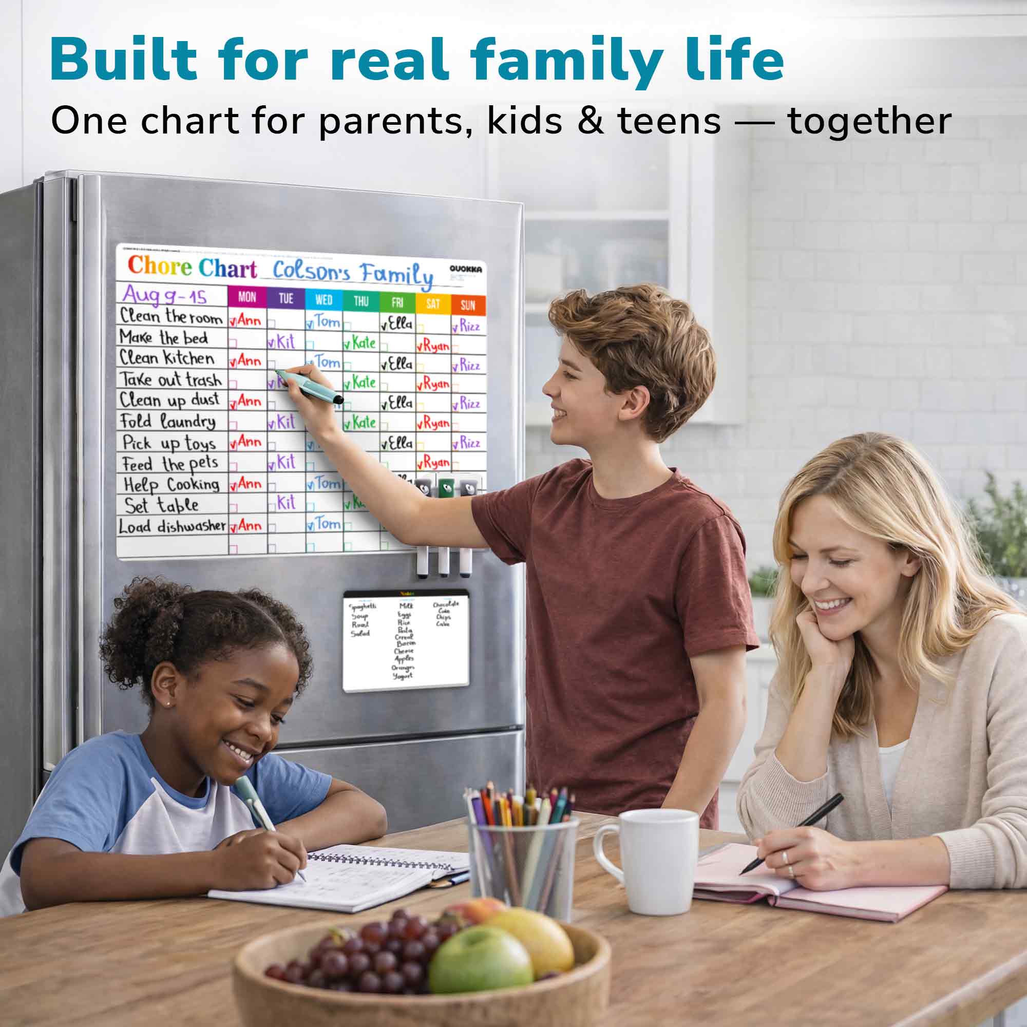 Weekly Magnetic Chore Chart for Kids at Home with Markers - Image 5