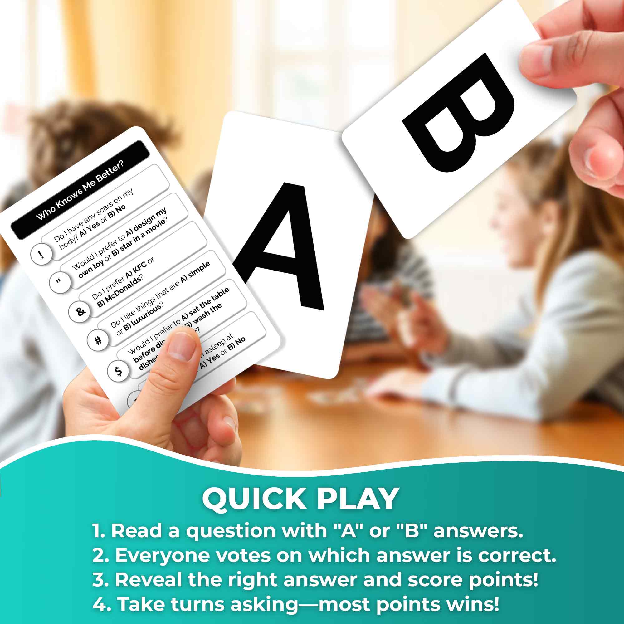 Who Knows Me Better Kids & Family Card Quiz Game - Image 3