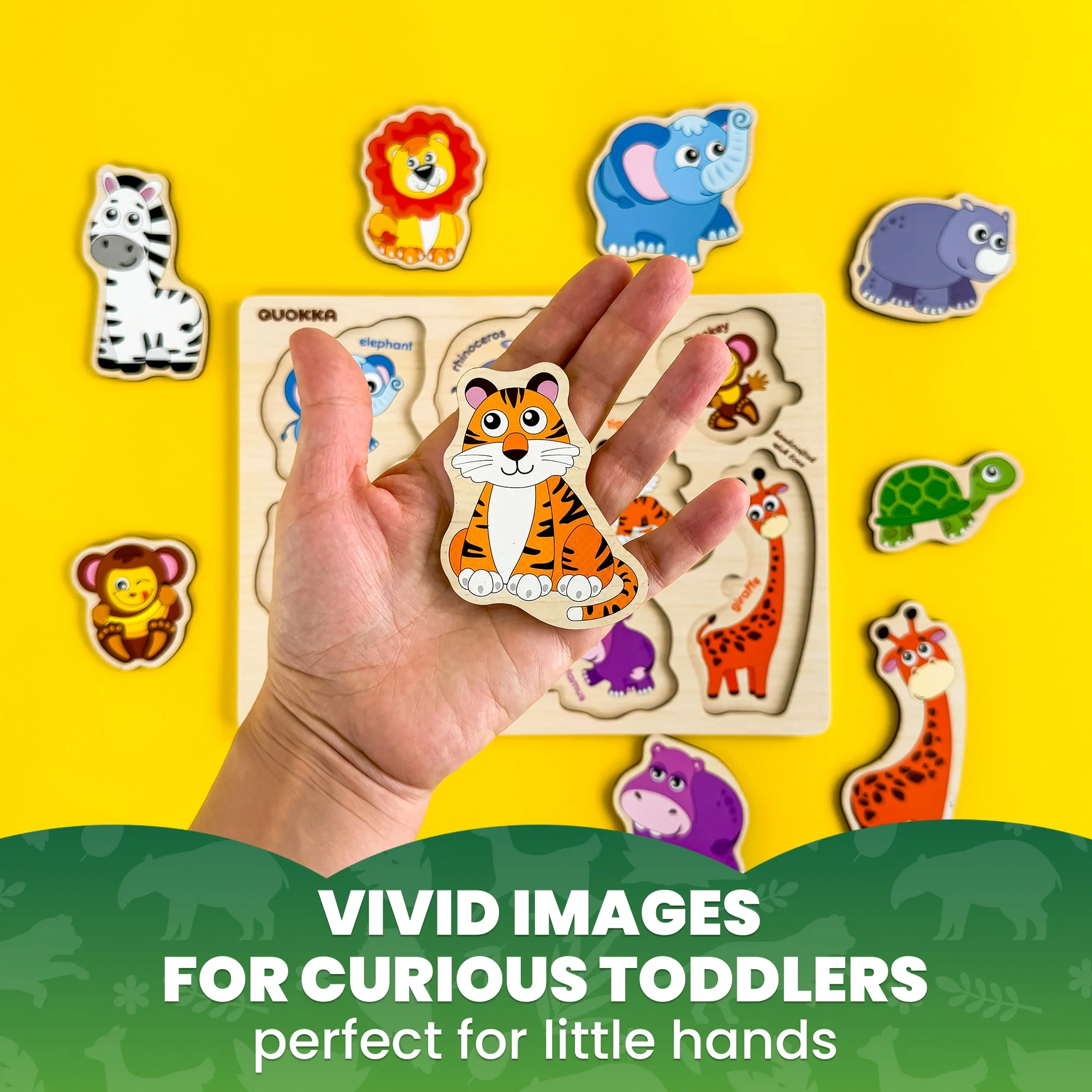 Wooden Puzzles for Toddlers | Safari Animals - Image 3